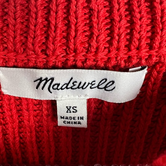 Madewell Valley Red Sweater Knit High Neck Ribbed Size XS - Picture 3 of 5